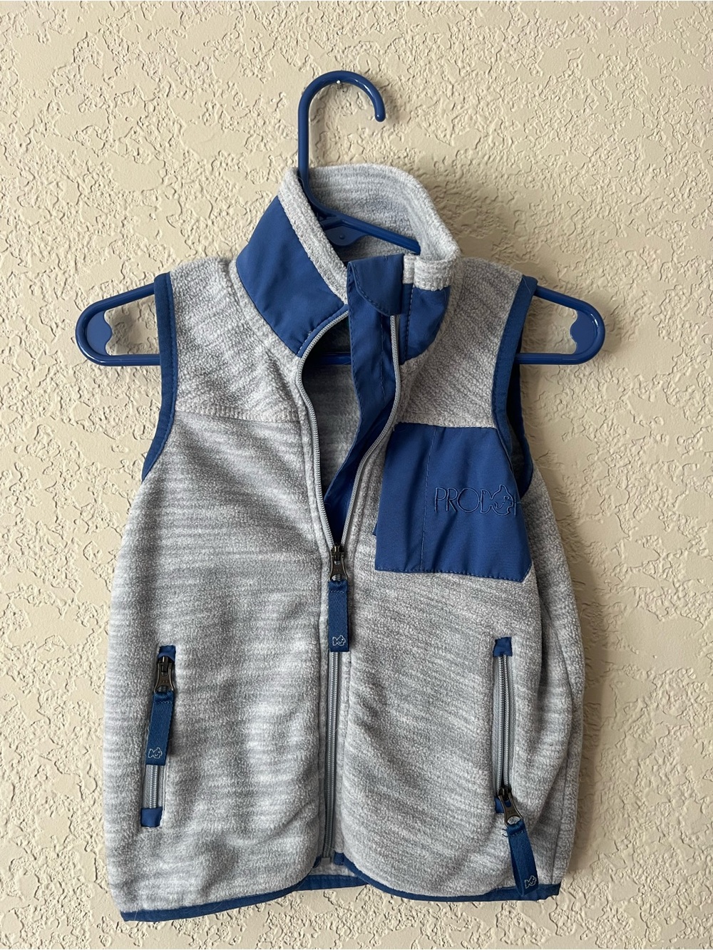 Prodoh Toddler Blue Heather Fleece Pocket Vest | 12-18